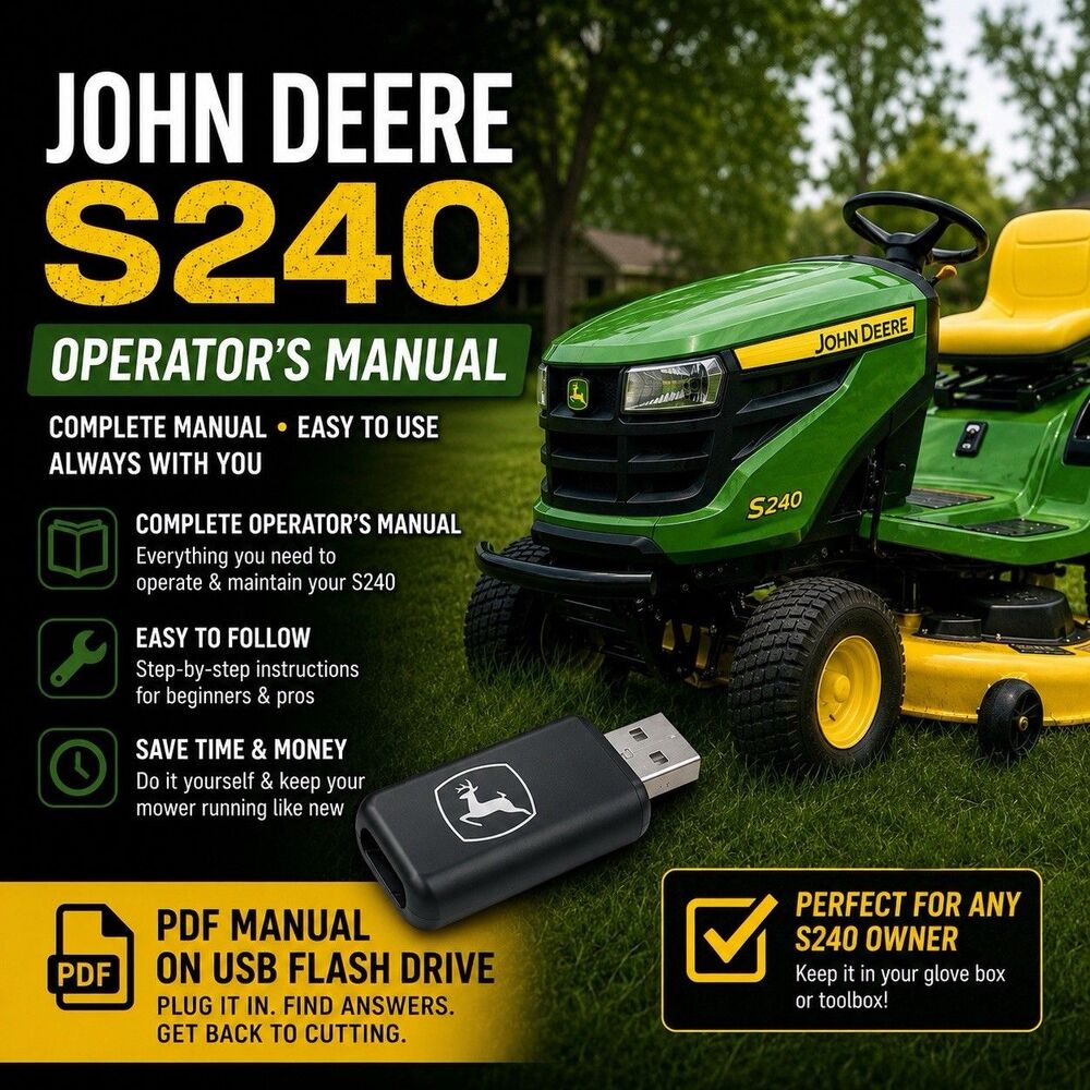 John Deere S240 Owners Manual PDF USB Flash Drive